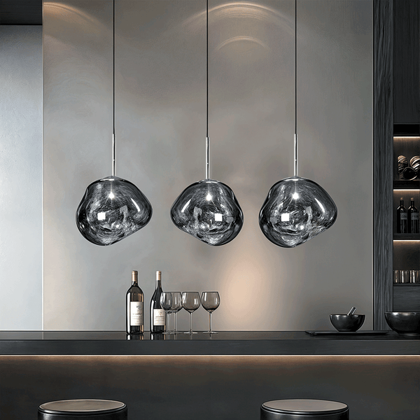 Contemporary black glass ceiling light