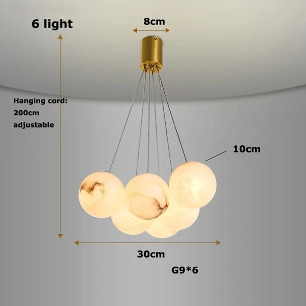 Contemporary marble pendant chandelier