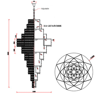 Ethereal Icefall Crystal Chandelier Modern  Art Deco Inspired Illumination