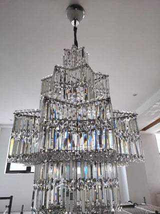 Ethereal Icefall Crystal Chandelier Modern  Art Deco Inspired Illumination
