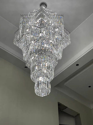 Ethereal Icefall Crystal Chandelier Modern  Art Deco Inspired Illumination