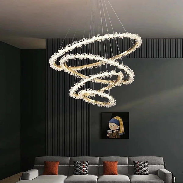 Crystal LED chain pendant light