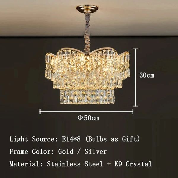 Crystal pendant light modern interior