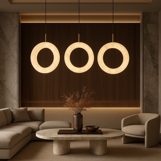 Mirela Marble Staircase Ring Chandelier Modern  Handcrafted Artisan Ceiling Light