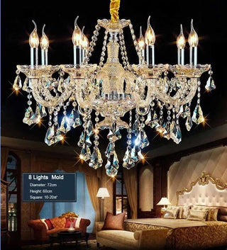 Zynella Italian K9 Candlestick Chandelier Modern  Sleek Linear Suspension Light