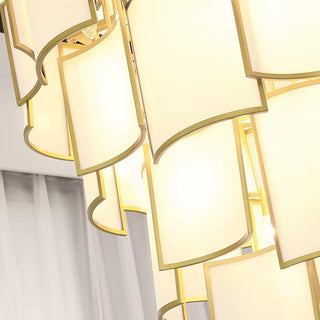 Zynella Glass Chandelier Modern  Vintage Brass Accent Lighting
