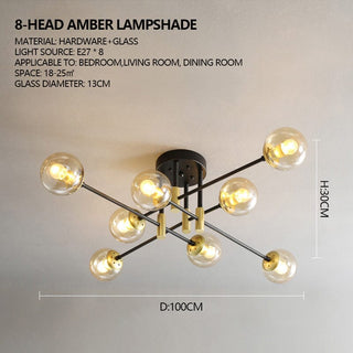 Elias Chandelier Modern  Chic Glass Globe Pendant