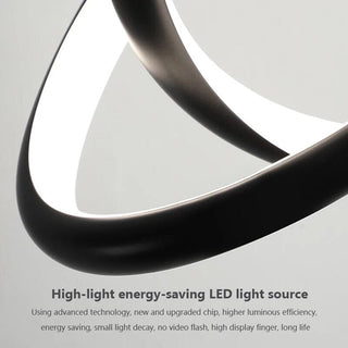 Mini Black Circle LED Pendant Lamp Modern  Sleek Linear Suspension Light