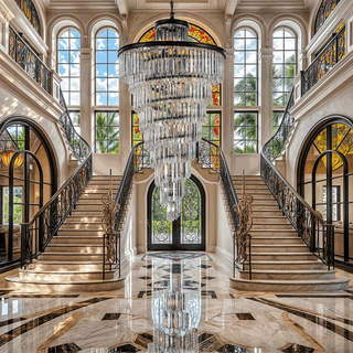 Elena Chandelier Modern  Opulent Multi-Tier Crystal Chandelier