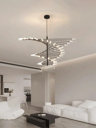 Zynella Spiral Chandelier Modern  Bohemian Rattan Woven Pendant
