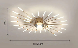 Zynella Firework Wand Chandelier Modern  Luxury Gold Frame Light Fitting