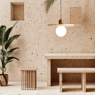 Travertine Wabi Pendants Classic Modern  Chic Glass Globe Pendant