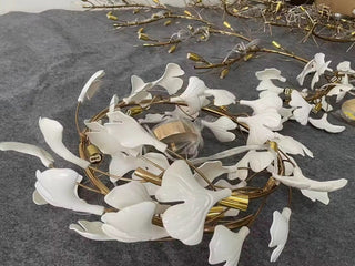 Ginkgo Leaf Chandelier Modern  Classic Drum Shade Ceiling Light