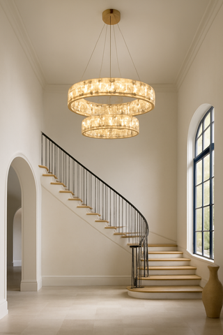 Edora  Spanish Marble Chandelier Modern  Ultra Slim LED Panel Lighting