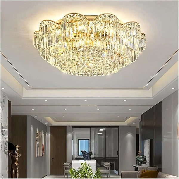 Elegant crystal chain LED chandelier