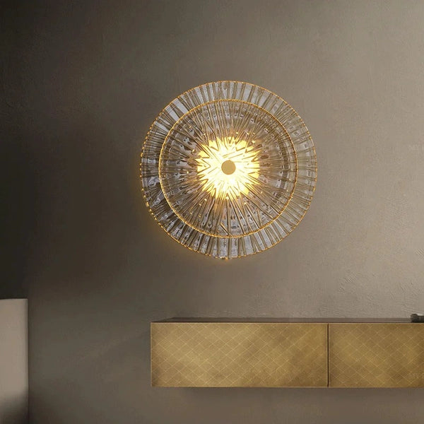 Elegant glass wall light interior