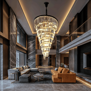 Elena Chandelier Modern  Opulent Multi-Tier Crystal Chandelier