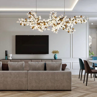 Golden Grape Vine Chandelier Modern  Luxury Marble Base Table Lamp