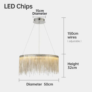 Zynella Round Tassel Chain Chandelier Modern  Timeless Lantern Style Wall Lamp