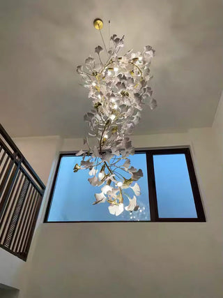 Ginkgo Leaf Chandelier Modern  Classic Drum Shade Ceiling Light