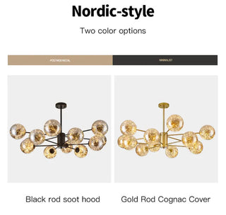 Magic Bean Glass Chandelier Modern  Vintage Brass Accent Lighting