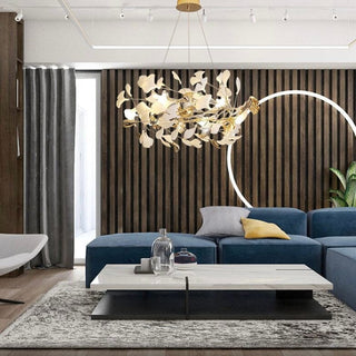 Ceramic Petal Chandelier Modern Geometric Design Lamp