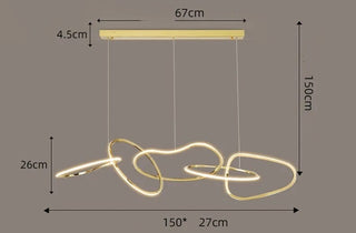 Zynella Ring Chandelier Luxurious Modern  Elegant Teardrop LED Pendant