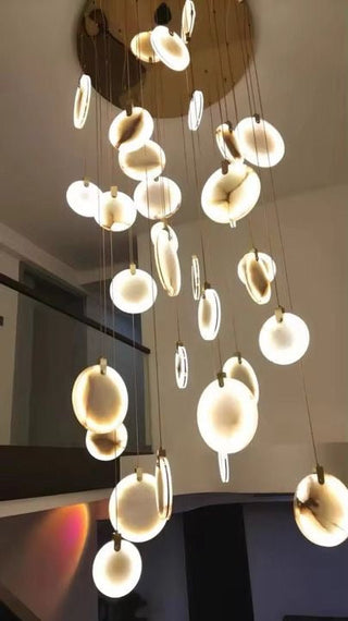 Marble Pendant Lights Modern  Opulent Multi-Tier Crystal Chandelier