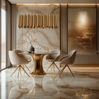 Gold Nest Oval Chandelier Modern  Sculptural Spiral LED Fixture