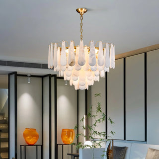 Flora Alabaster Chandelier Modern Geometric Design Lamp