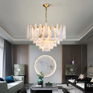 Flora Alabaster Chandelier Modern Geometric Design Lamp
