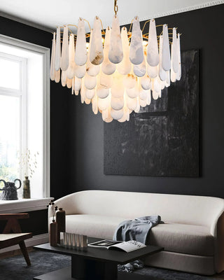 Flora Alabaster Chandelier Modern Geometric Design Lamp
