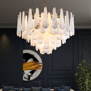 Flora Alabaster Chandelier Modern Geometric Design Lamp