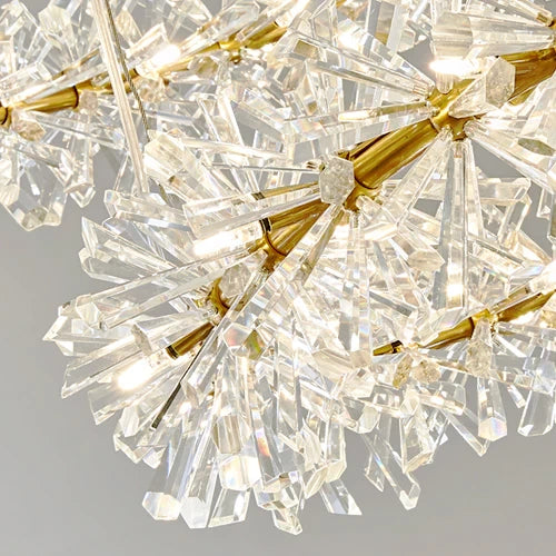 Flower crystal pendant lamp close-up
