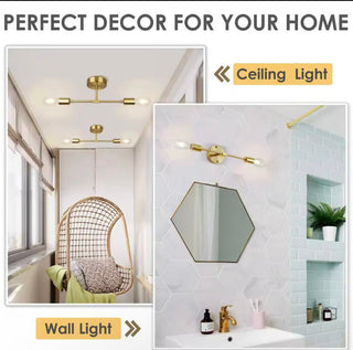 LuxeLine Twin Sconce Modern Geometric Design Lamp