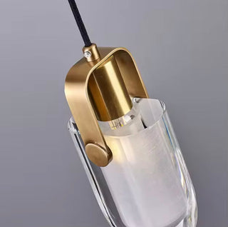 Leah Crystal Pendant Modern  Sleek Linear Suspension Light