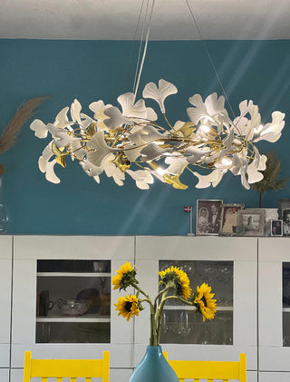 Ceramic Petal Chandelier Modern Geometric Design Lamp