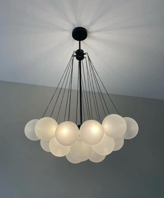 Zynella Frosted Ball Chandelier Modern Geometric Design Lamp