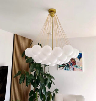 Zynella Frosted Ball Chandelier Modern Geometric Design Lamp
