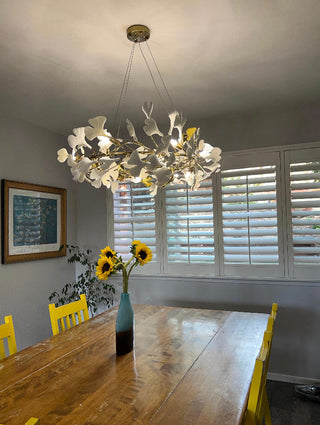 Ceramic Petal Chandelier Modern Geometric Design Lamp