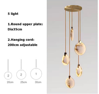 Marble Pendant Lights Modern  Opulent Multi-Tier Crystal Chandelier