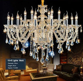 Zynella Italian K9 Candlestick Chandelier Modern  Sleek Linear Suspension Light
