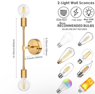 LuxeLine Twin Sconce Modern Geometric Design Lamp