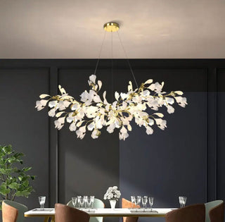 Ceramic Petal Chandelier Modern Geometric Design Lamp