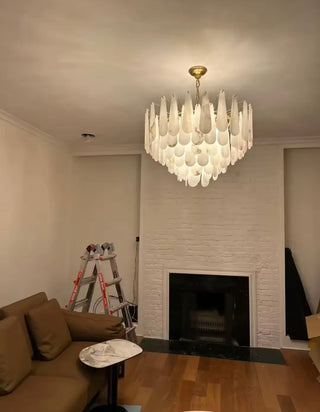 Flora Alabaster Chandelier Modern Geometric Design Lamp