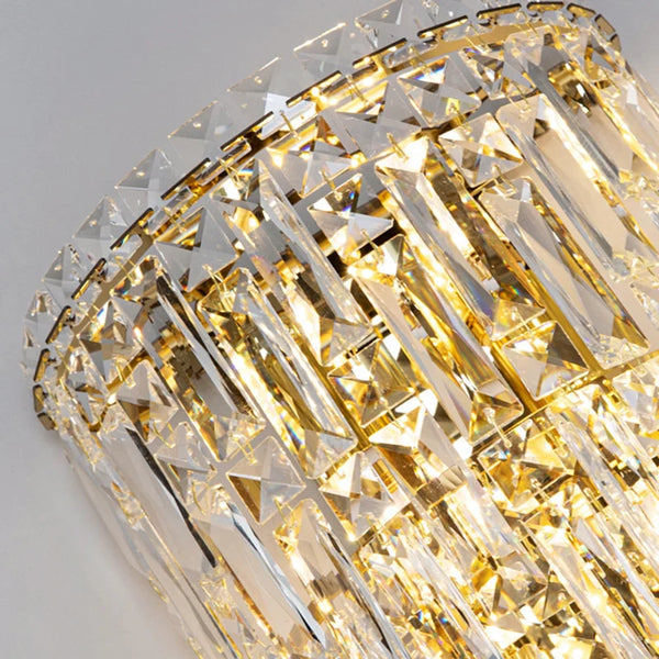 Gold and silver crystal wall fixture