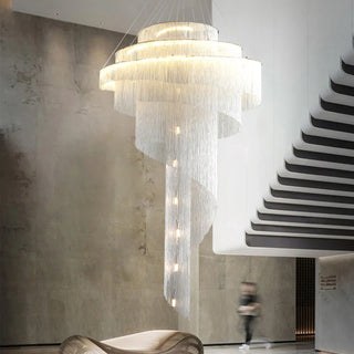 Tassel Spiral Chandelier Opulent Modern  Elegant Teardrop LED Pendant