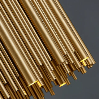 Gold Nest Oval Chandelier Modern  Sculptural Spiral LED Fixture