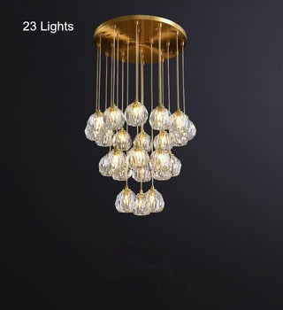 Adora Crystal Chandelier Modern  Scandinavian Wooden Accent Light