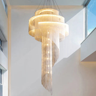 Tassel Spiral Chandelier Opulent Modern  Elegant Teardrop LED Pendant
